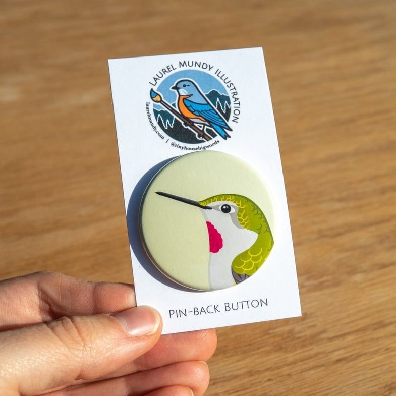 Laurel Mundy Pins, Design: Anna&#39;s Hummingbird