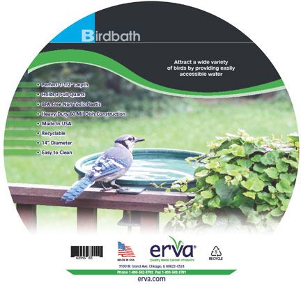 Screw Mount Birdbath w/Green BPA Free Dish