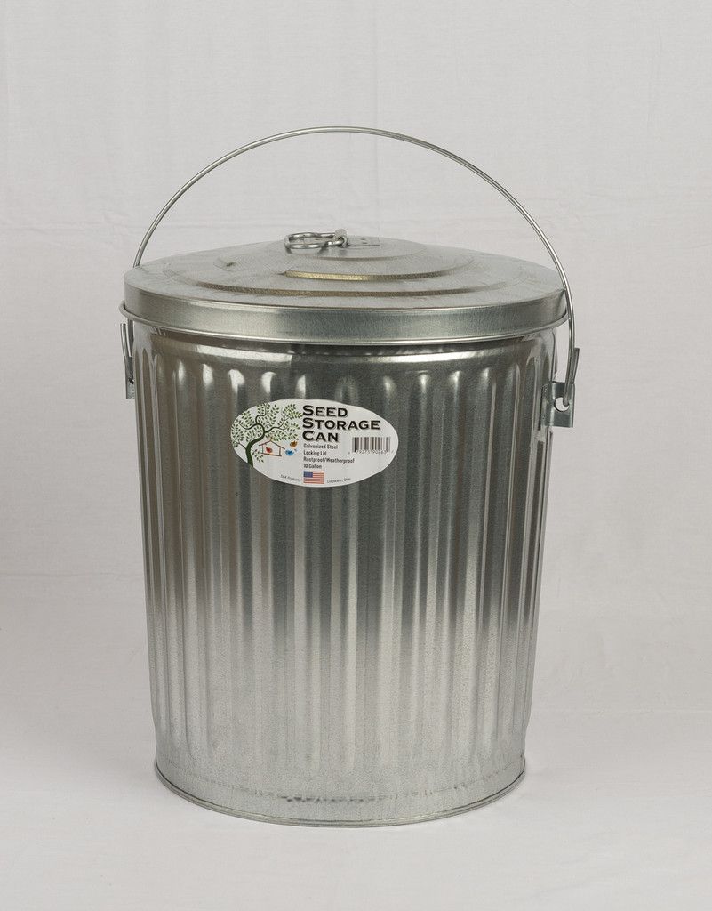 Galvanized Seed Can Silver 10 Gallon