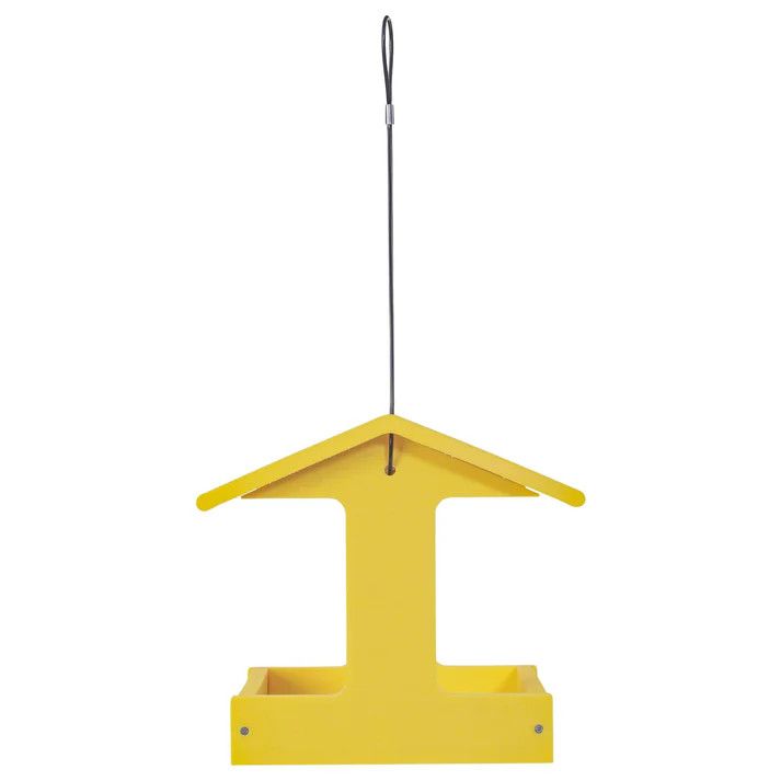 FLY-THRU BIRD FEEDER  Yellow RECYCLED