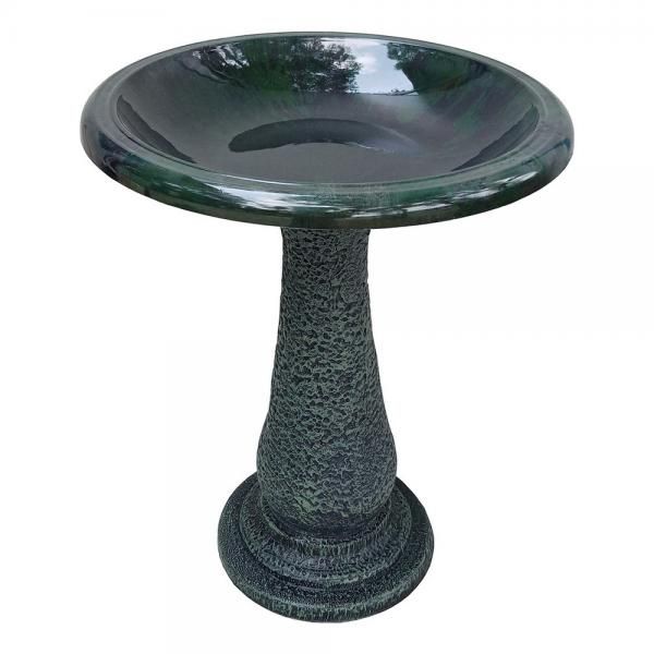TDI Green Colored Fiber/Clay Bird Bath (No Discounts)
