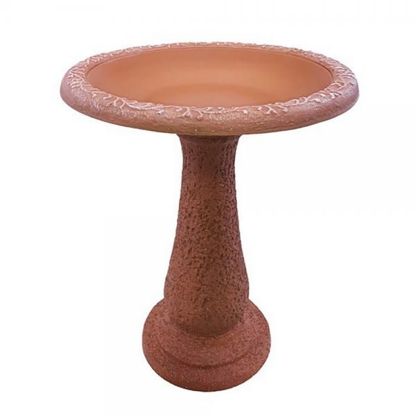 TDI Terra Cotta Colored Fiber/Clay Bird Bath (No Discounts)