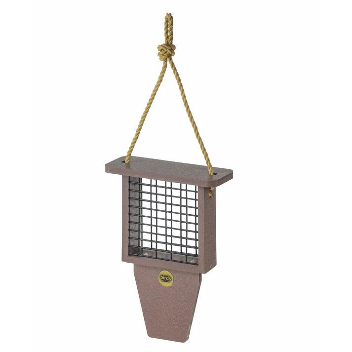Suet Feeder with Tail Prop in Cinnamon