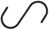 S Hook - Black - 2" Open, Size: 6"