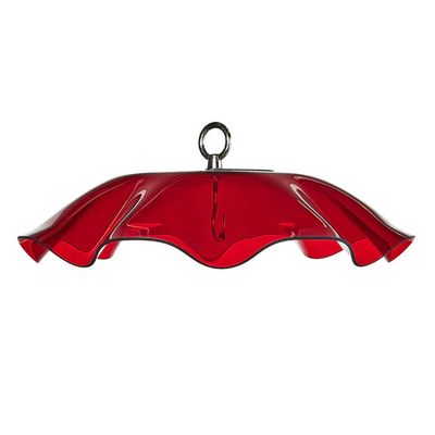 Red Protective Cover for Hanging Bird Feeder with Scalloped Edges (Weatherguard)