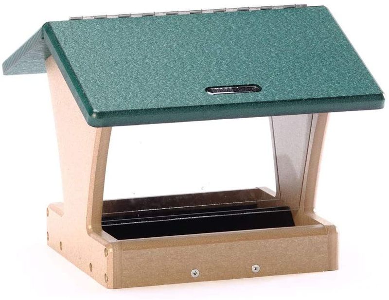 Hopper Feeder Brown and Green 4 Qt
