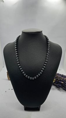 Hematiet kogelketting - 6 mm - 42 cm