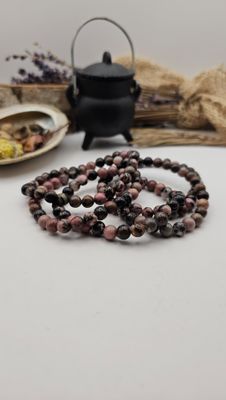 Rhodoniet armband - 8 mm