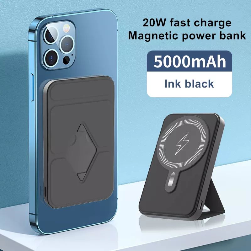 Multifunctional Magnetic Wireless Power Bank 20w 5000 10000mah Portable Charger Battery Mini Bracket Fast Charging