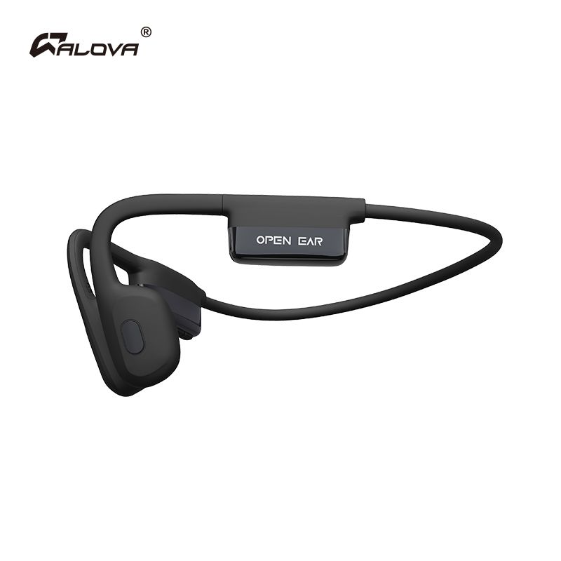 ALOVA Bone conduction headphones with push button voice assistant.