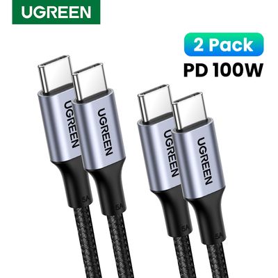 UGREEN 2 Pack USB Type C to USB C Cable PD100W Braided.