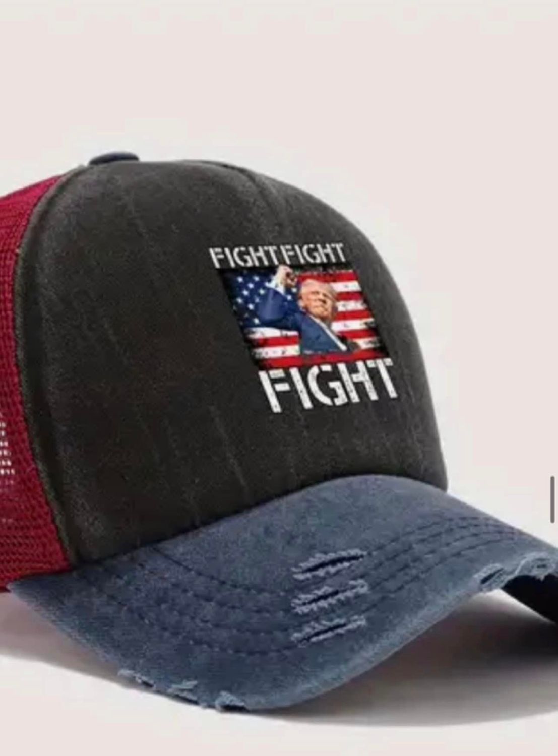 Trump Fist Raised Hat In Dark Denim