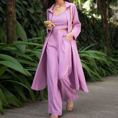 Trousers Shirt Suspenders Straight Pants Suit Three-piece Suit