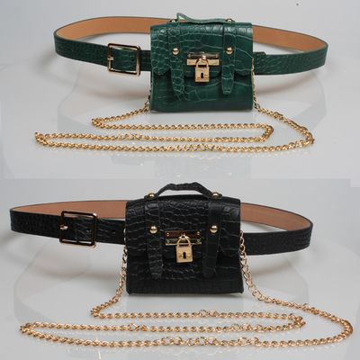Waist Bag Belt Ladies Metal Chain Decor