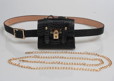 Waist Bag Belt Ladies Metal Chain Decor
