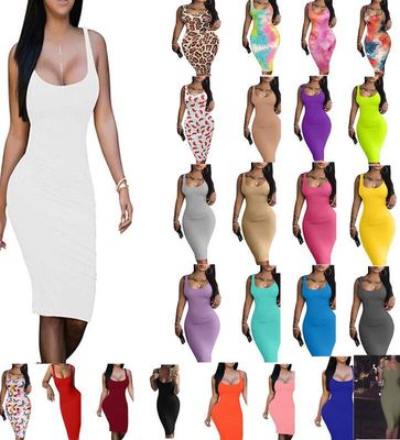 Summer Sexy Vest Skirt Sleeveless Vest Midi Skirt