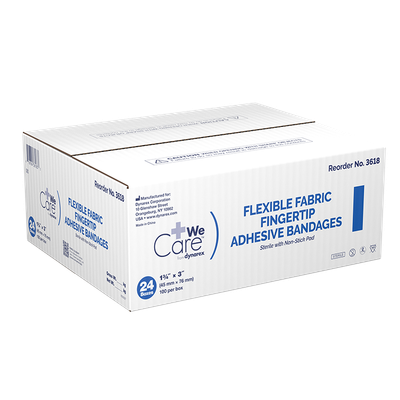 Adhesive Strip Dynarex® 1-3/4 X 3 Inch Fabric Fingertip White Sterile. Case of 24 Boxes