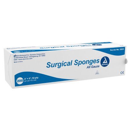 Gauze Sponge Dynarex® 2 X 2 Inch 12-Ply Non Sterile 200 per Pack