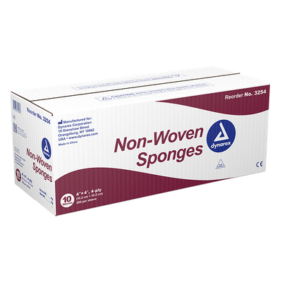 Nonwoven Sponge Dynarex® 4 X 4 Inch 4-Ply Non Sterile. Case of 10 Packs