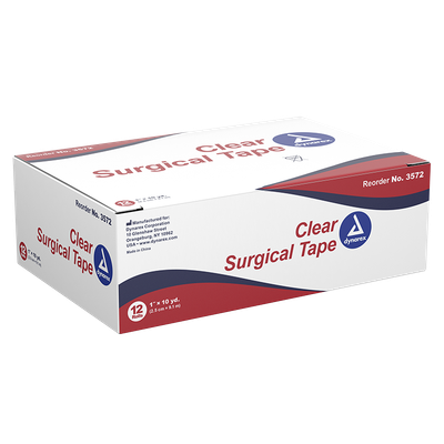 Medical Tape Dynarex® Transparent 1 Inch X 10 Yard Adhesive Non Sterile. Box of 12