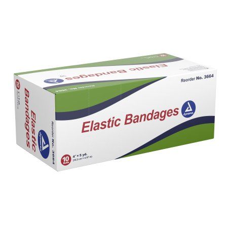 Elastic Bandage Dynarex® 4 Inch X 4-1/2 Yard Clip Detached Closure Tan Non Sterile Standard Compression. Box of 10