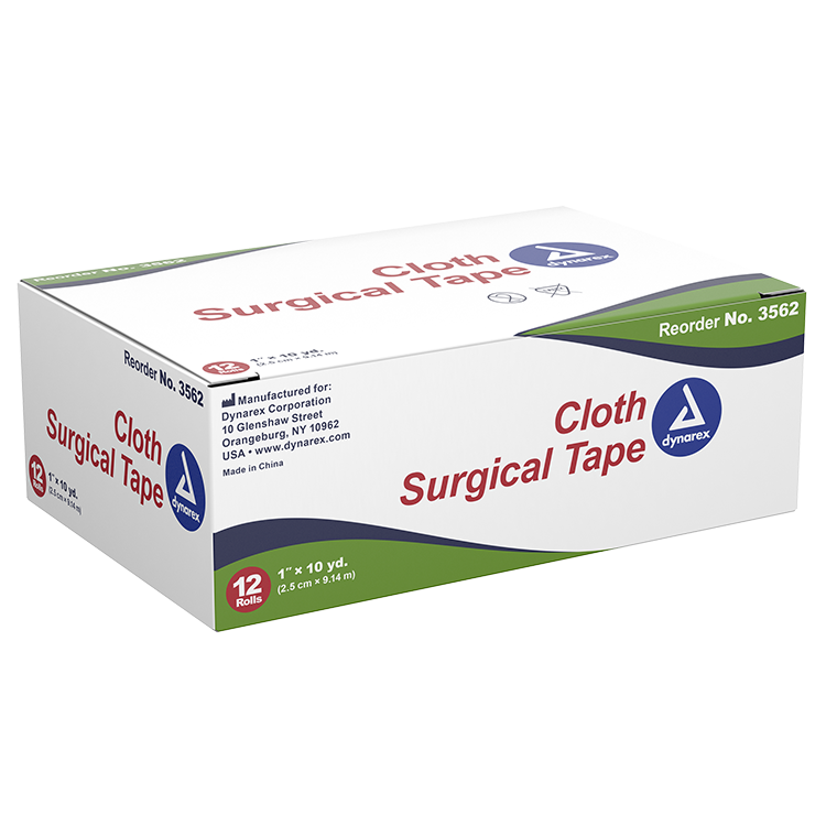 Medical Tape Dynarex® White 1 Inch X 10 Yard Cloth Non Sterile. Box of 12