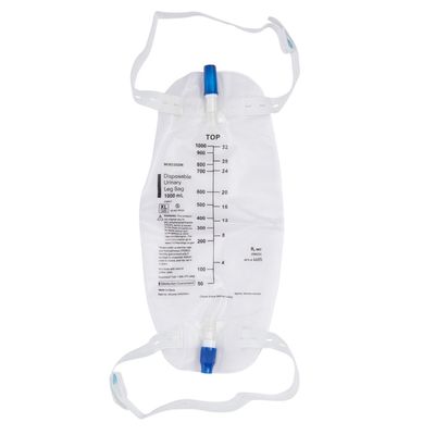 Urinary Leg Bag McKesson Anti-Reflux Valve Sterile 1000 mL Vinyl, Pack of 12