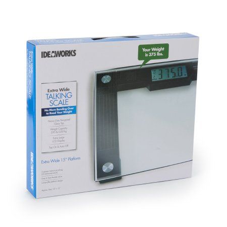 Floor Scale Ideaworks® Digital Display 550 lbs. / 250 kg Capacity Black / Glass AC Power