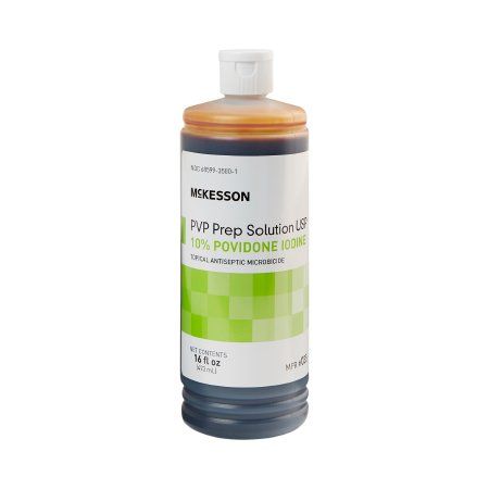 Skin Prep Solution McKesson 16 oz. Flip-Top Bottle 10% Strength Povidone-Iodine Non Sterile
