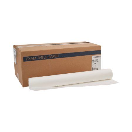 Table Paper McKesson 21 Inch Width 125 Foot Length White Crepe, Case of 12 Rolls