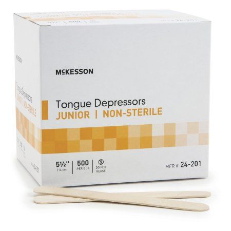 Tongue Depressor McKesson 5-1/2 Inch Length Wood Junior, Box of 500