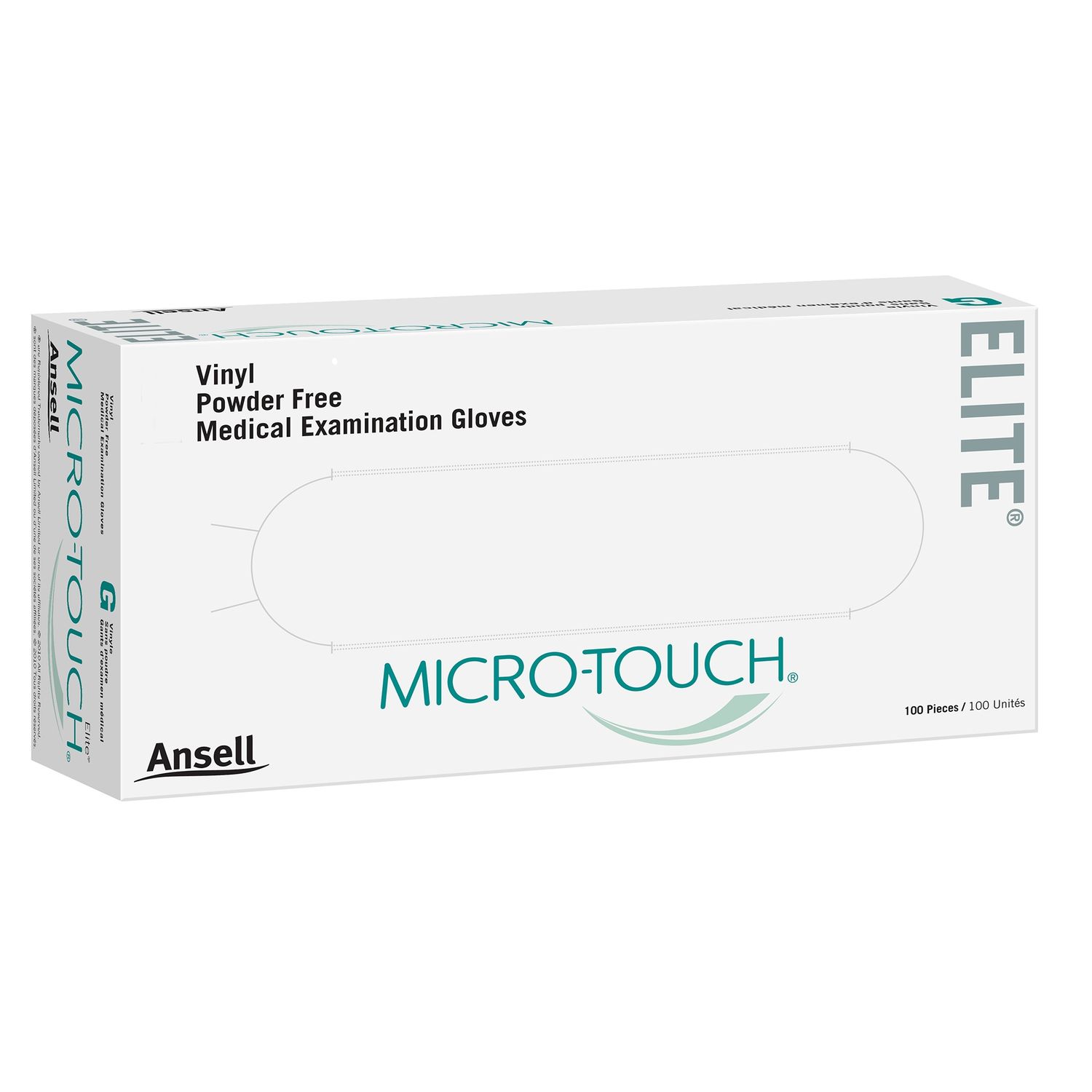 Exam Glove Micro-Touch® Elite® Medium Non Sterile Stretch Vinyl Standard Cuff Length Smooth Ivory Not Rated. Box of 100