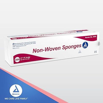 Nonwoven Sponge Dynarex® 2 X 2 Inch 4-Ply Non Sterile 200 per Pack