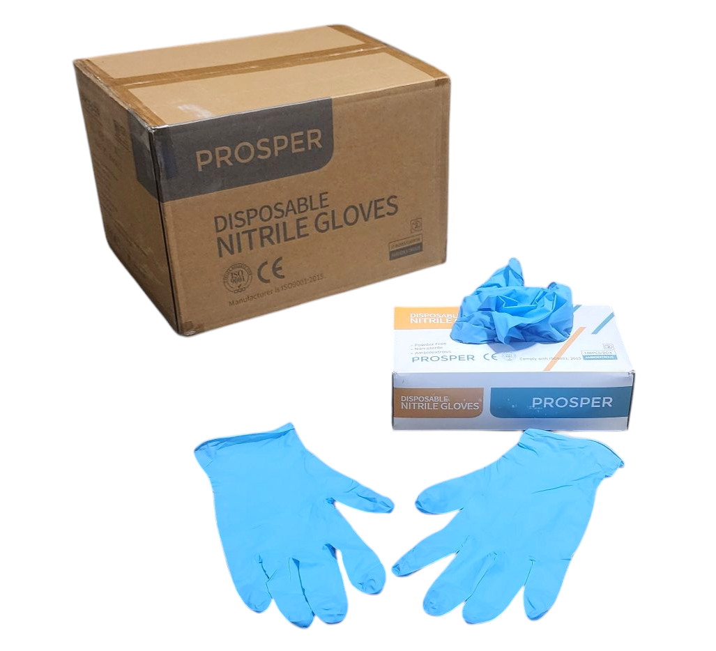 Prosper Medical Non Sterile Disposable  Powder Free, Nitrile Exam Gloves, Case of 1,000