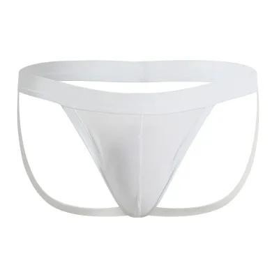 Men&#39;s Athletic Supporter / Jock Straps Sexy Breathable Workout Underwear Classic Style Boxer. Made Nylon Knitted Waist. White