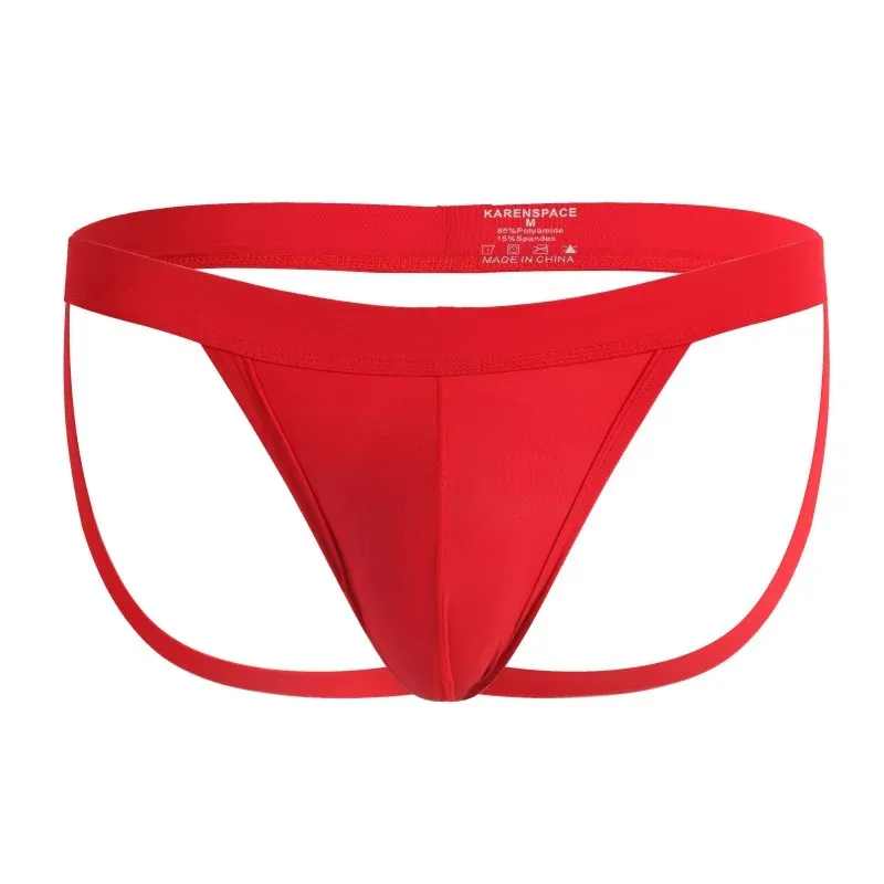 Men&#39;s Athletic Supporter / Jock Straps Sexy Breathable Workout Underwear Classic Style Boxer. Made Nylon Knitted Waist. Red