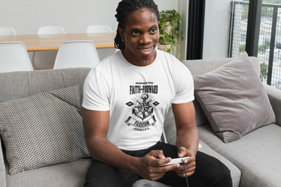 Faith Forward, Anchored In Grace Unisex White T-Shirt