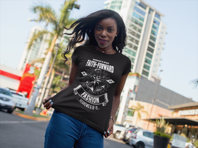 Faith Forward, Black With White Letters Anchored In Grace Unisex T-Shirt