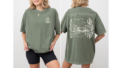 Deep Breaths Comfort Colors TEE in MOSS !