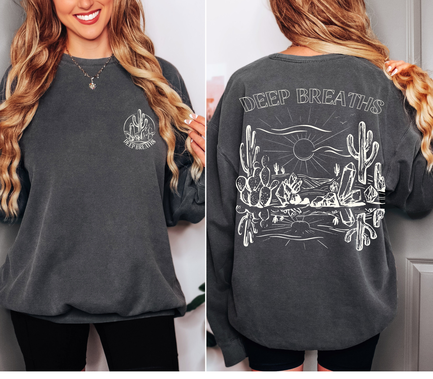 Deep Breaths Comfort Colors  SWEATER in PEPPER