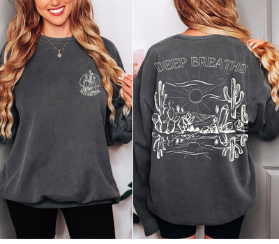 Deep Breaths Comfort Colors  SWEATER in PEPPER