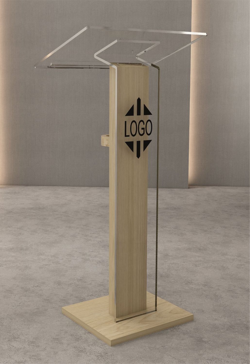 Atril madera y metacrilato