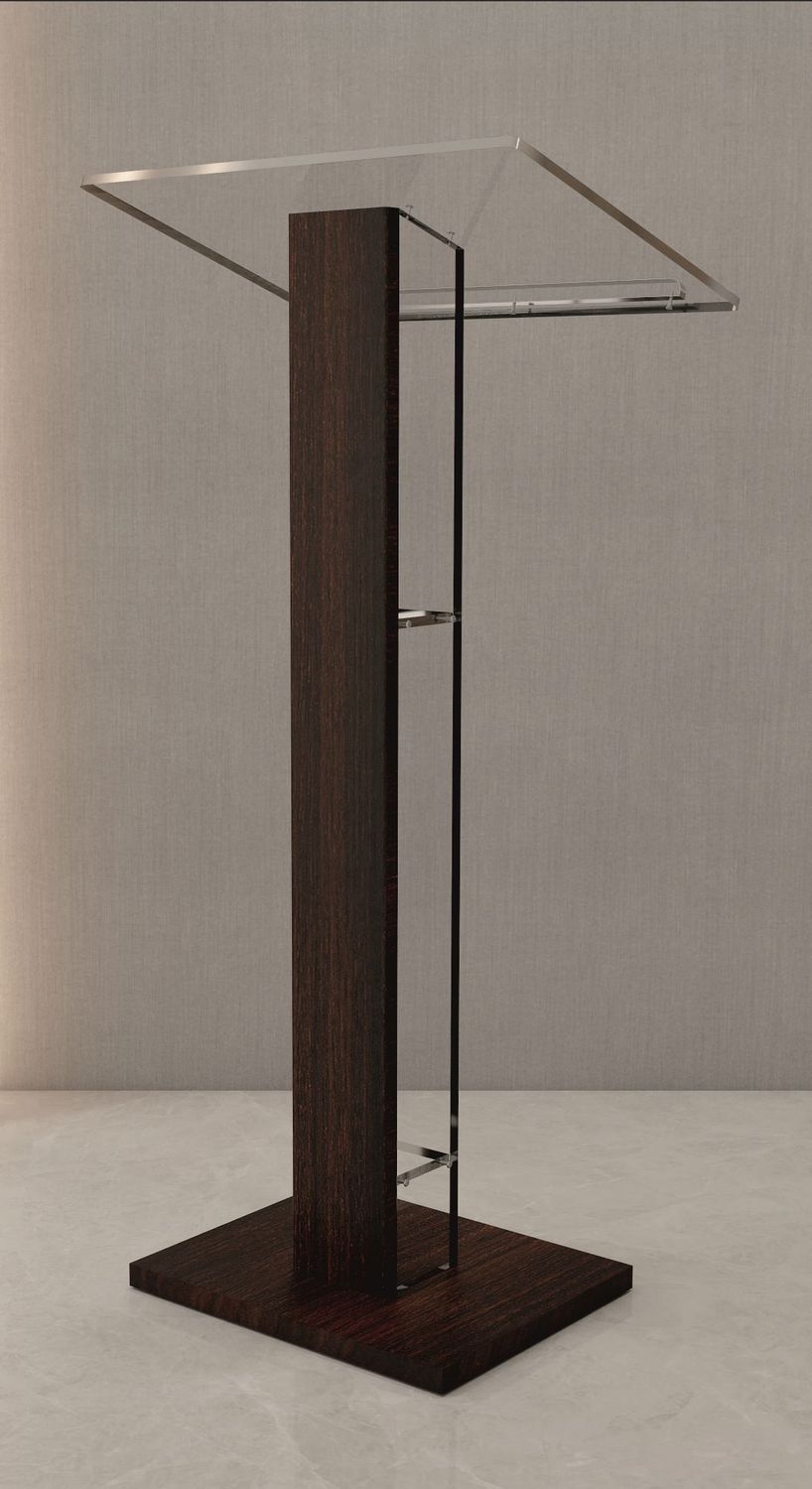 Atril de metacrilato y madera