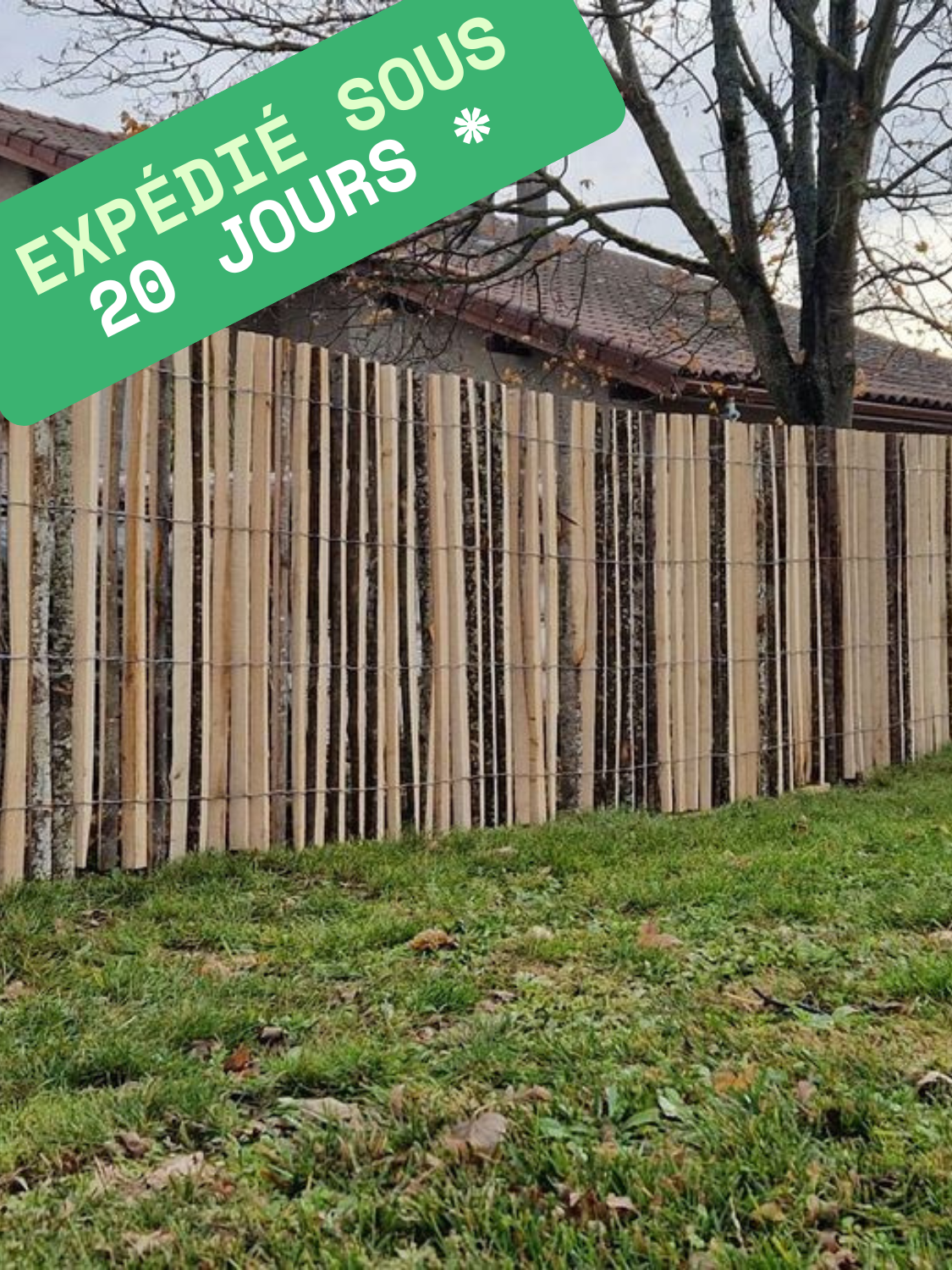 GANIVELLE SCIEE NON ECORCE CHATAIGNIER à partir de