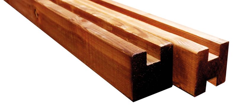 Poteau intermédiaire bois 90x90 L2.40m