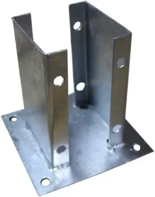 Pied de poteau en H en acier galvanisé