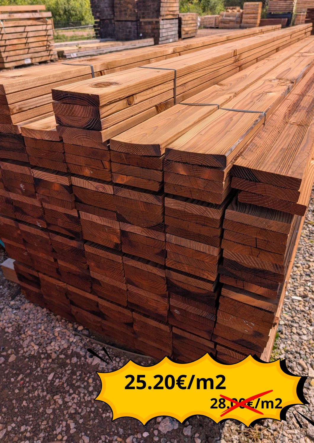 Lame de terrasse en douglas traité , 25.20€/ m2