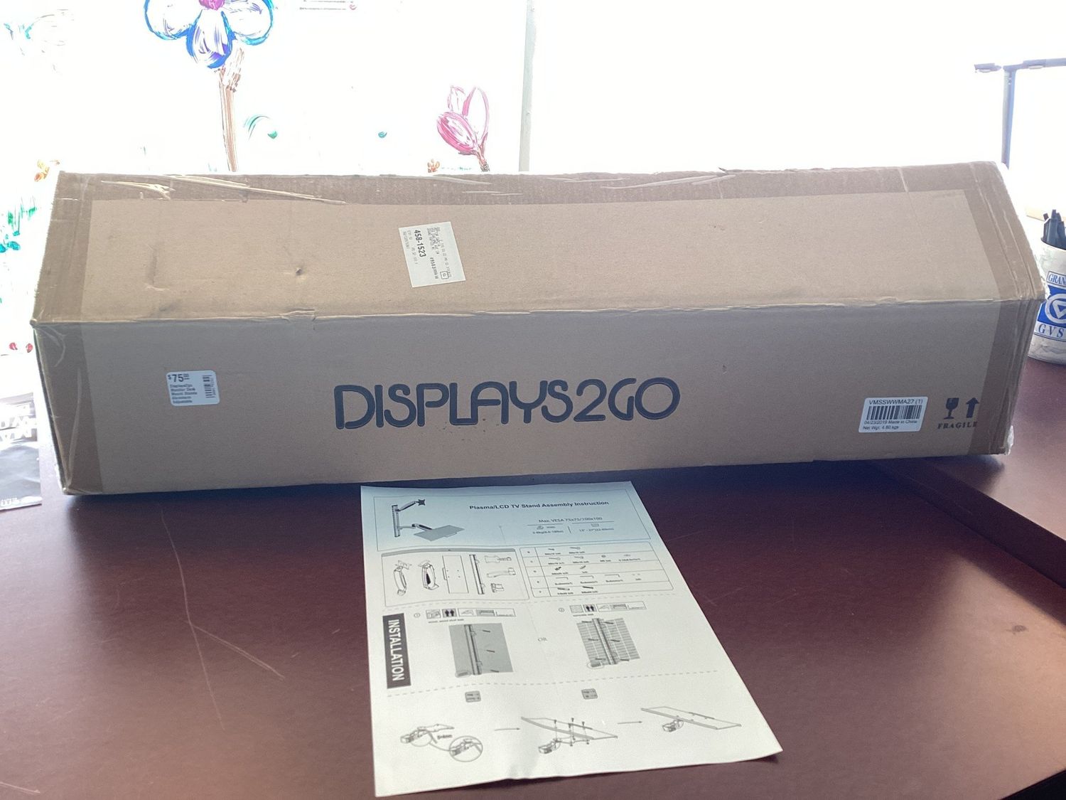 Displays2go Monitor Desk Mount Stands Aluminum Adjustable Height A€&quot; Silver (VMSSWWMA27)- NEW