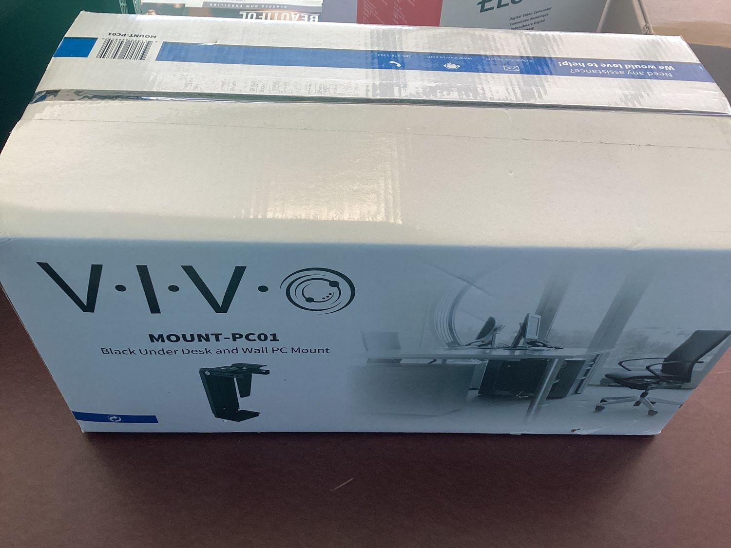 VIV Mount - PC01 black under desk and wall mount