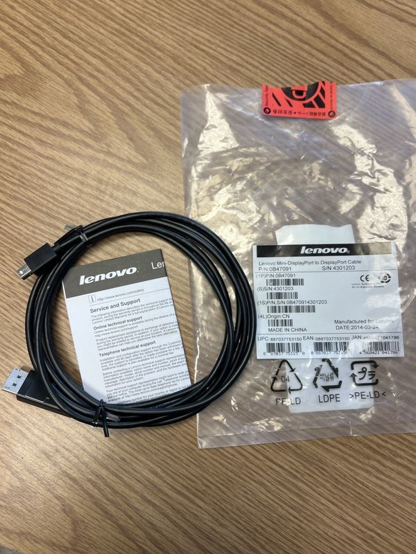 Lenovo mini display port to display port cable